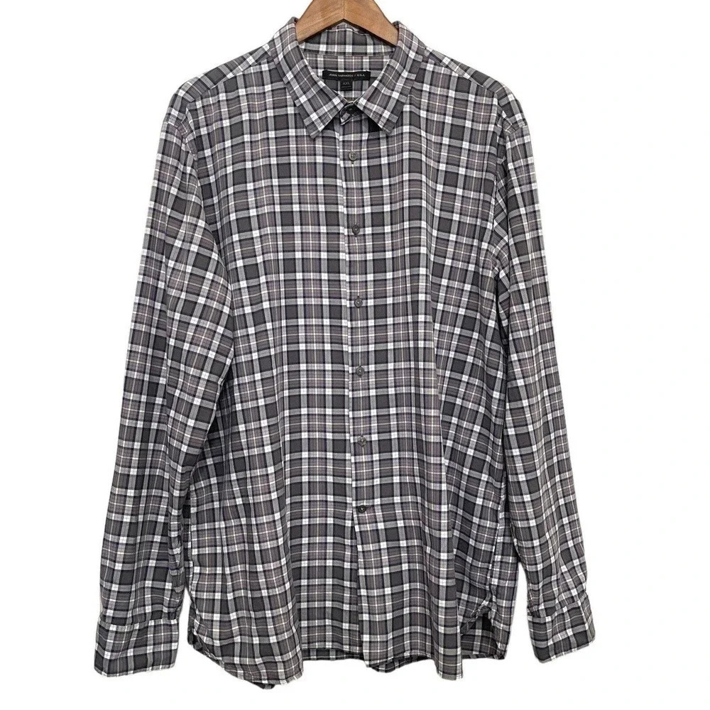John Varvatos Plaid Long Sleeve Button Up Shirt Size XXL‎